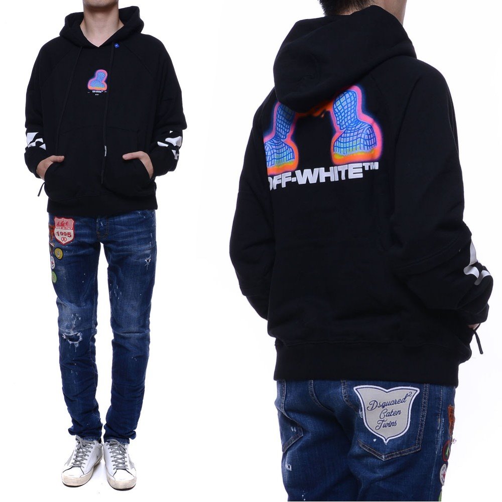 19FW 남성 써모맨 스트라이프 후드티셔츠 (OMBB051E19E30006_1088_19F)