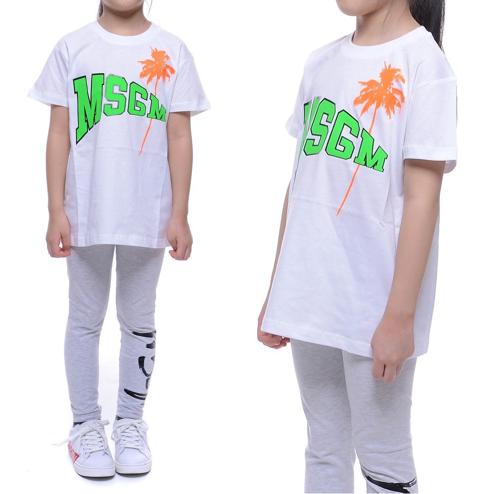 20SS MSGM 화와이안 야자수 반팔 티셔츠 (022086_001_20S)