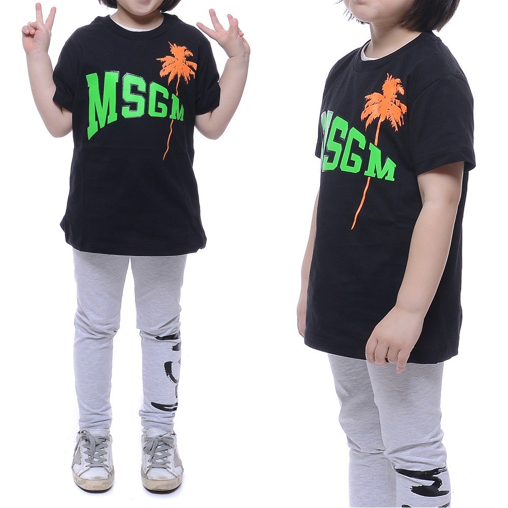 20SS MSGM Hawaiian Palm Tree Short Sleeve T-Shirt (022086_110_20S)