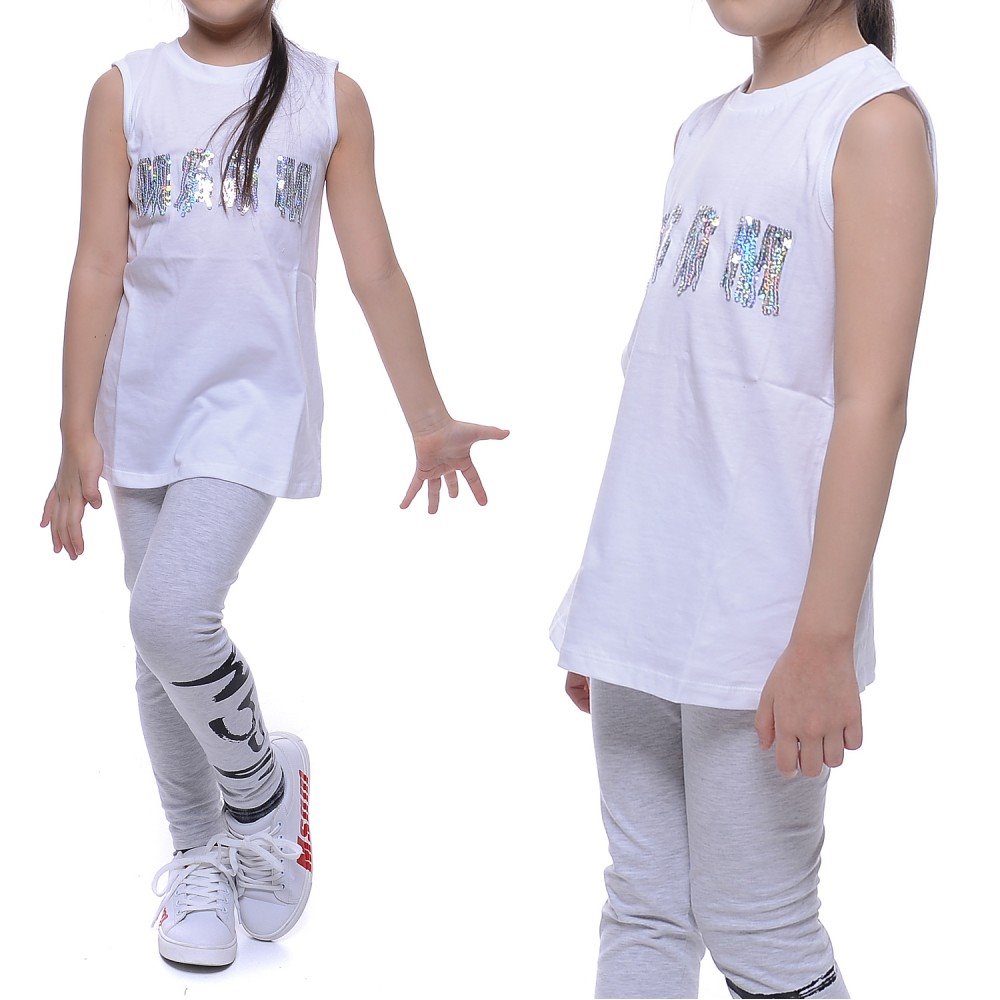 20SS MSGM 로고 스팽글 나시 티셔츠 (022472_001_20S)
