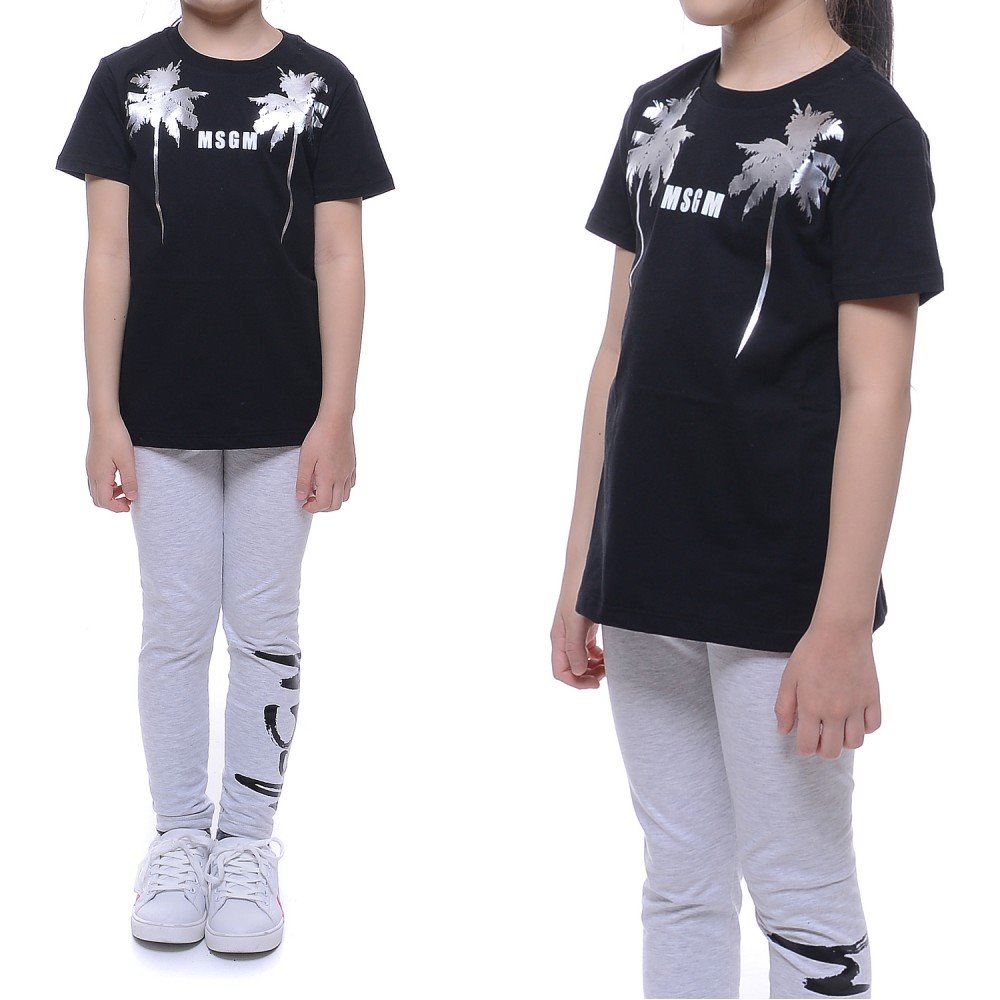 20SS MSGM 화와이안 야자수 반팔 티셔츠 (022474_110_20S)