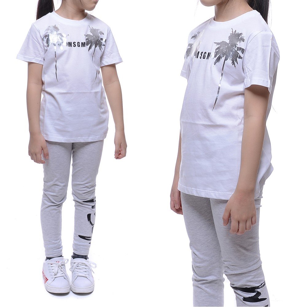 20SS MSGM 화와이안 야자수 반팔 티셔츠 (022474_001_20S)