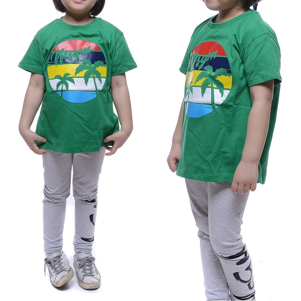 20SS MSGM 화와이안 야자수 반팔 티셔츠 (022441_080_20S)