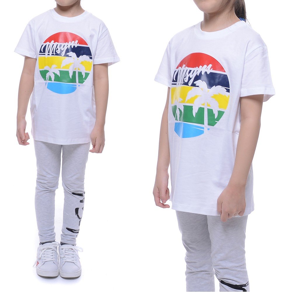 20SS MSGM 화와이안 야자수 반팔 티셔츠 (022441_001_20S)