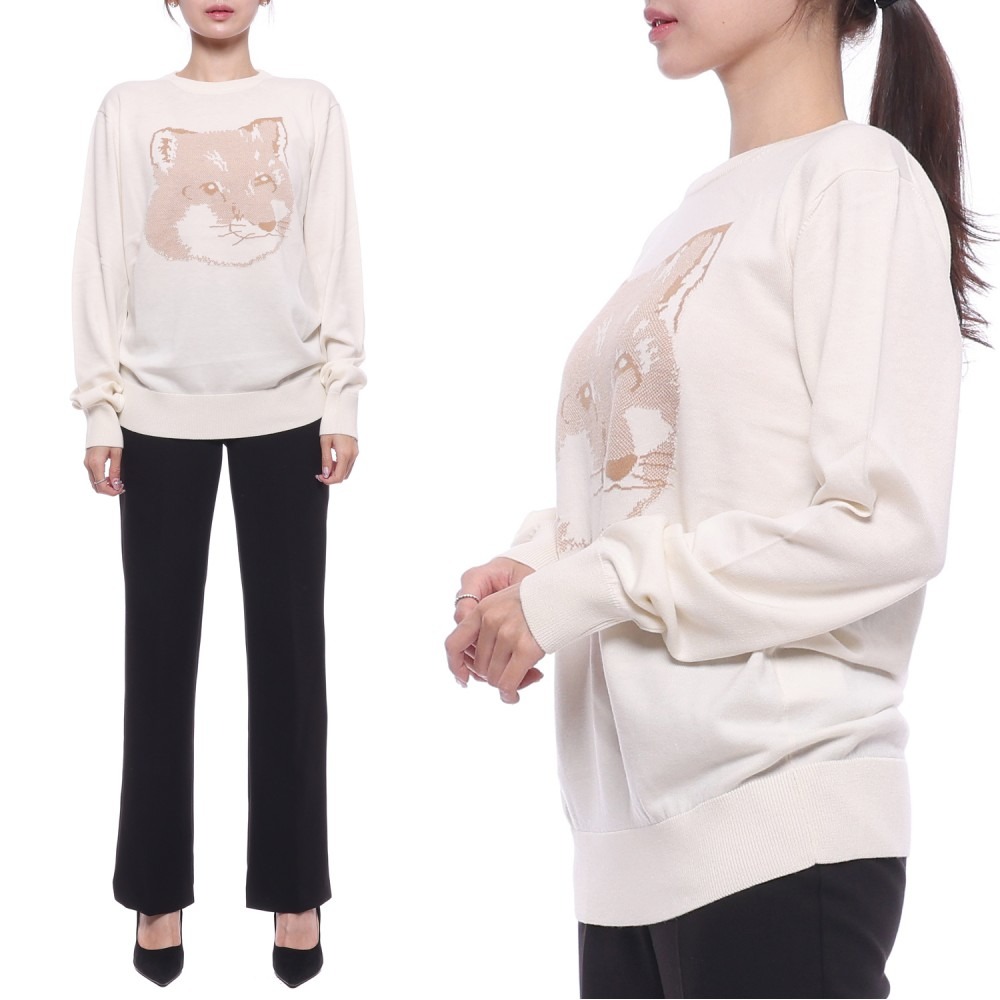 22SS Women's Big Fox Head Jacquard Knit (IU00527KT1058_P701_W_22S)