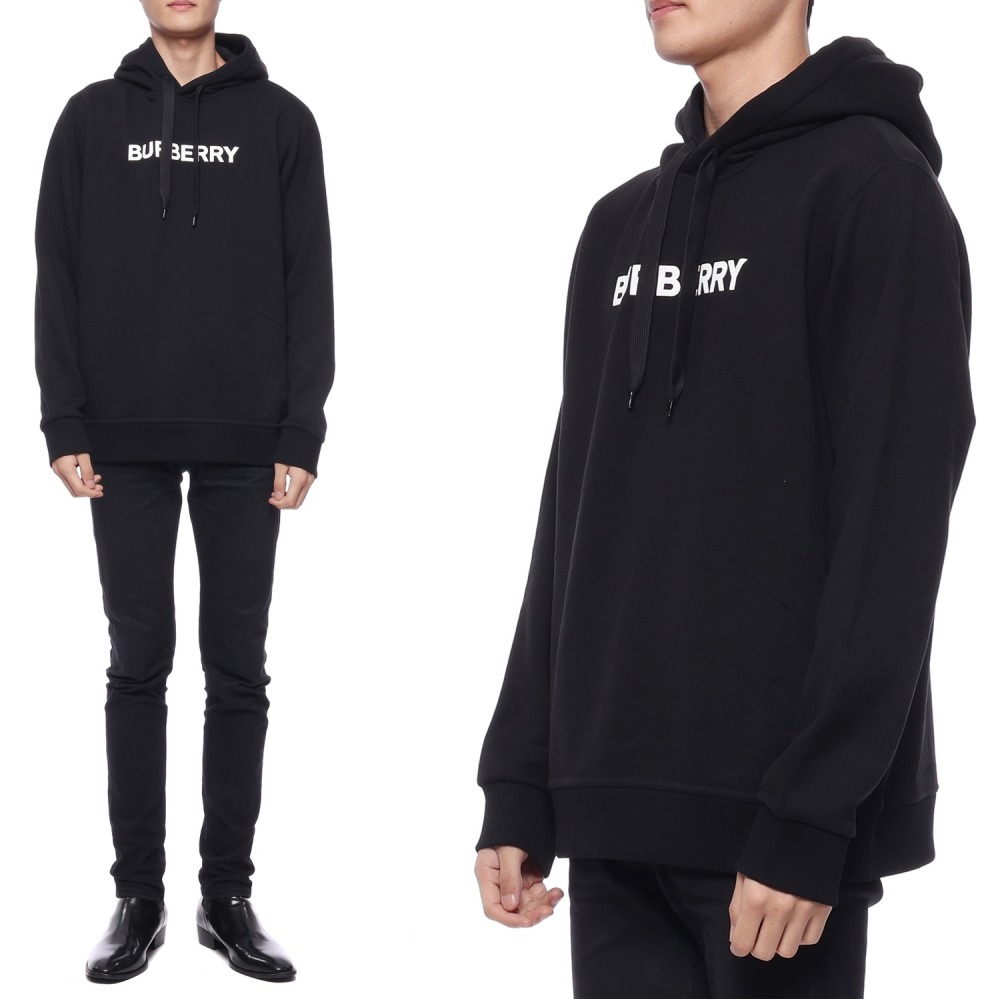 22FW 남성 로고 프린트 후드티셔츠 (8055318_BLACK_22F)