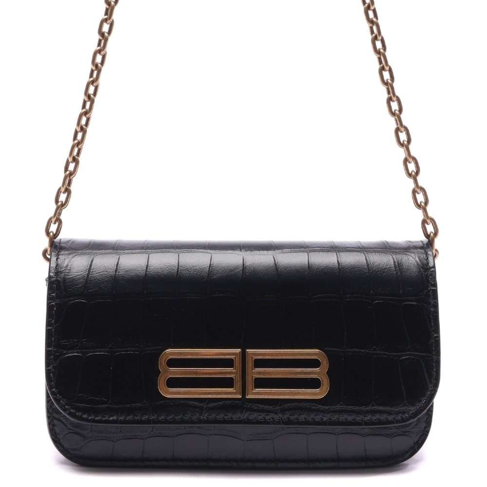22FW 여성 GOSSIP 크로커다일 엠보싱 크로스백 (688894_23ECM_1000_22F)