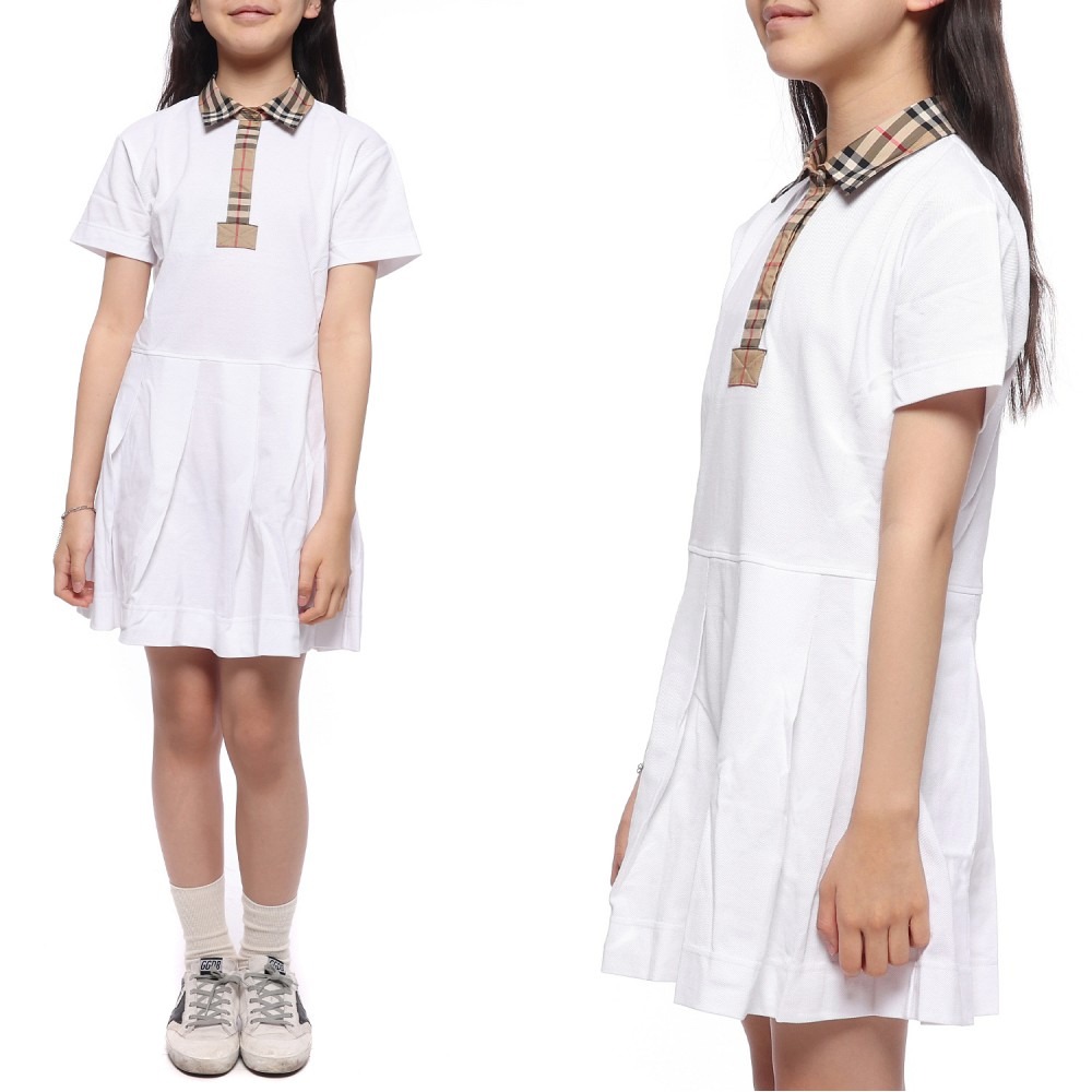 23SS 빈티지 체크 피케 원피스 (8053562 WHITE 23S)