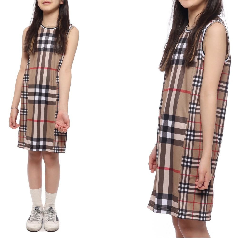 23SS 체크 메쉬 민소매 원피스 (8065723 ARCHIVE BEIGE 23S)