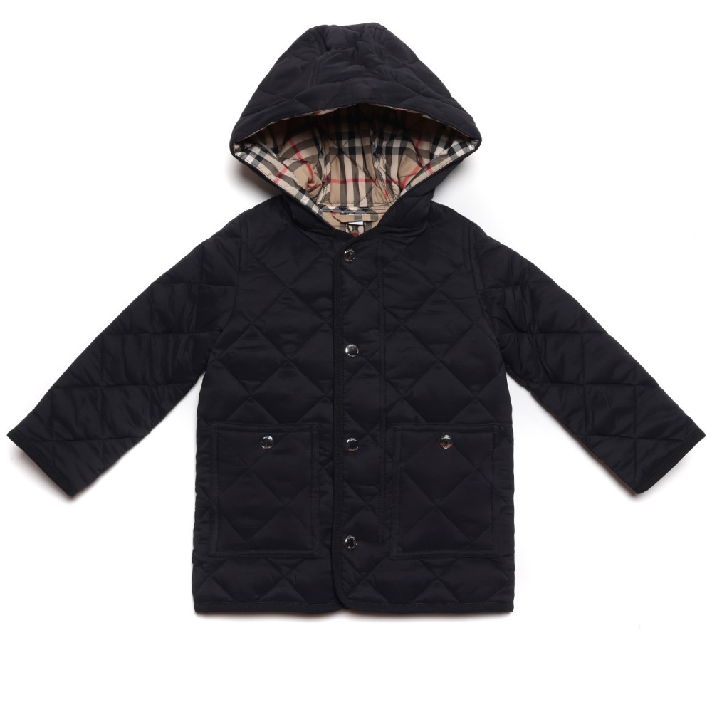 23SS 다이아몬드 퀼팅 후드 재킷 (8053834 BLACK 23S)