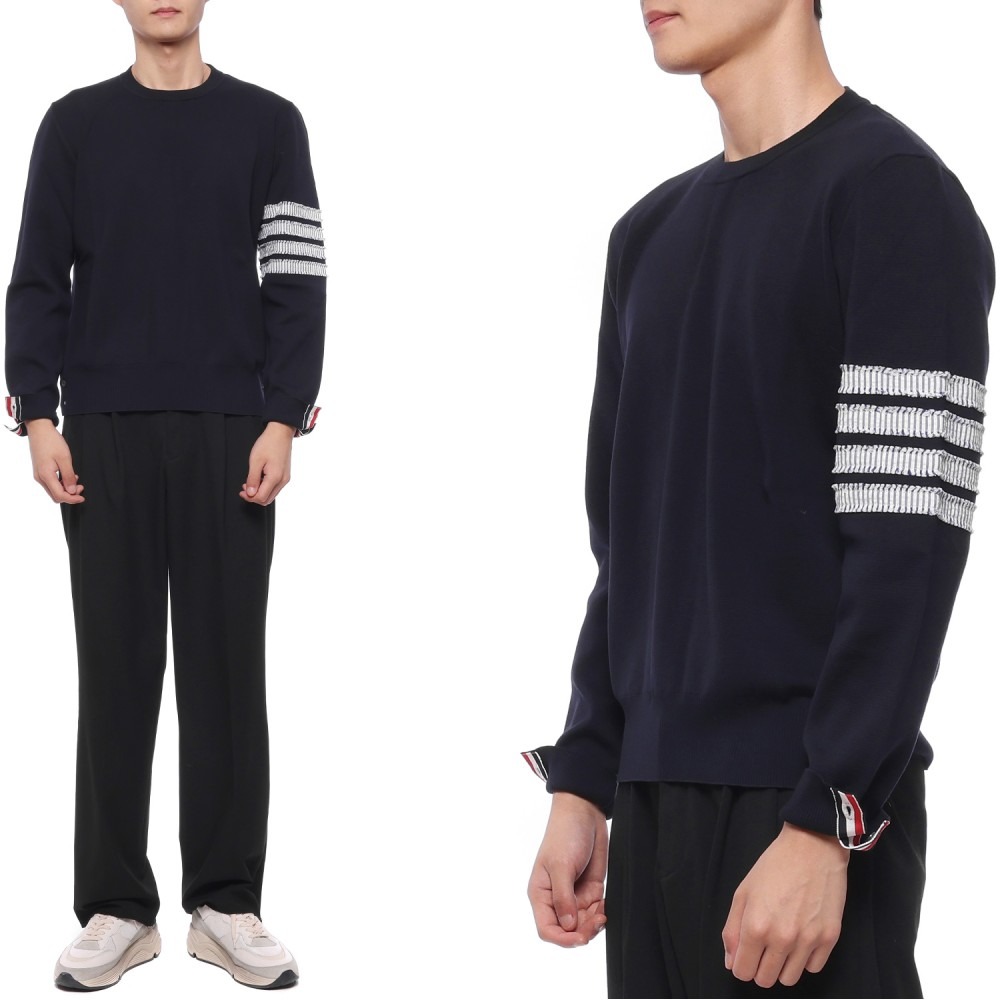23SS 남성 시어서커 사선 스트라이프 니트 (MKA462A Y3006 415 23S)