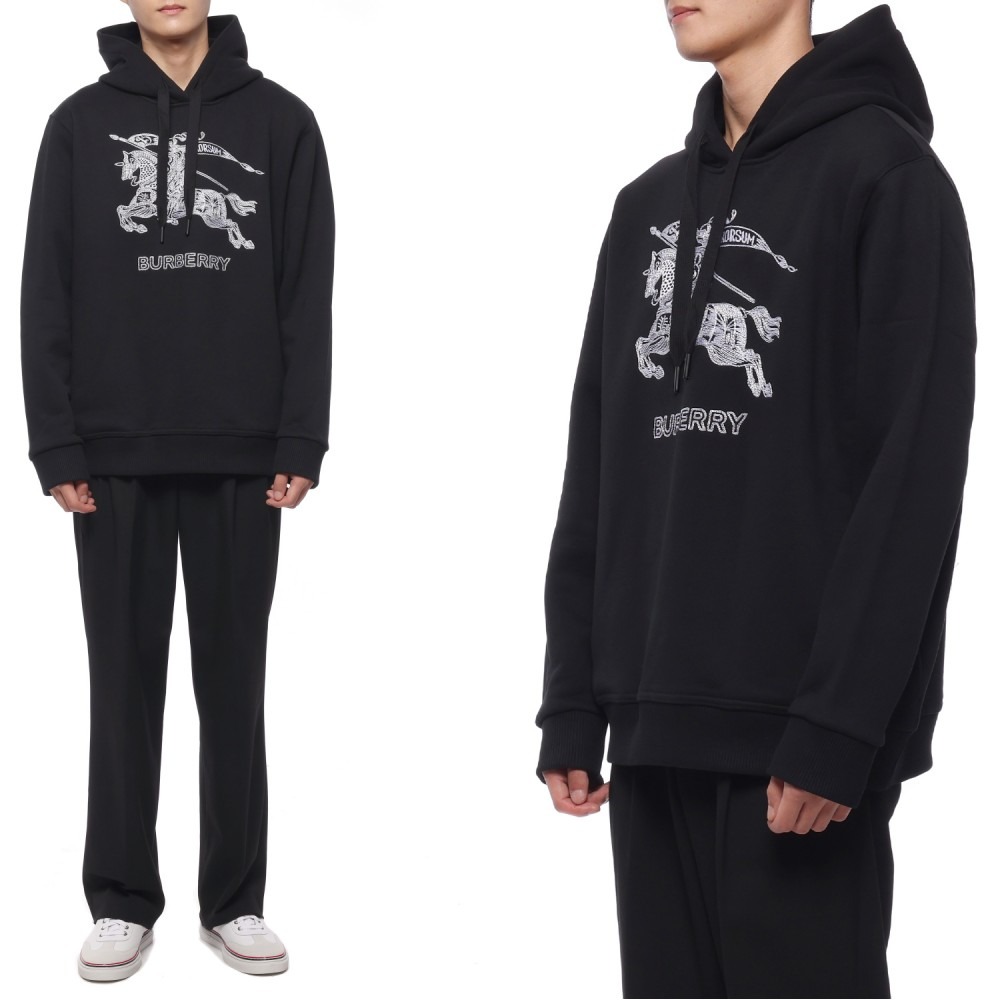 23FW 남성 엠브로이더리 EKD 자수 후드티셔츠 (8072776 BLACK 23F)