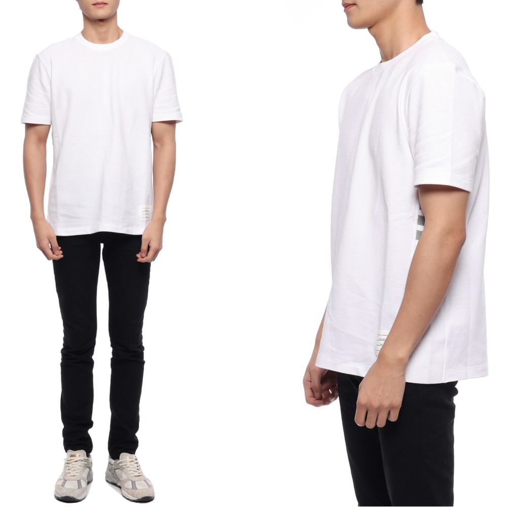 23FW 남성 사선 스트라이프 반팔티셔츠 (MJS123A 00050 100 23F)