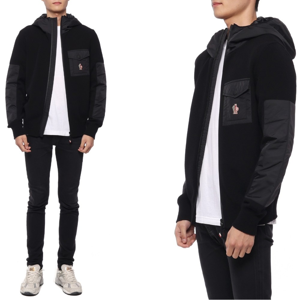 23FW 남성 그레노블 로고 패치 후드 재킷 (9B00007 A9462 999 23F)