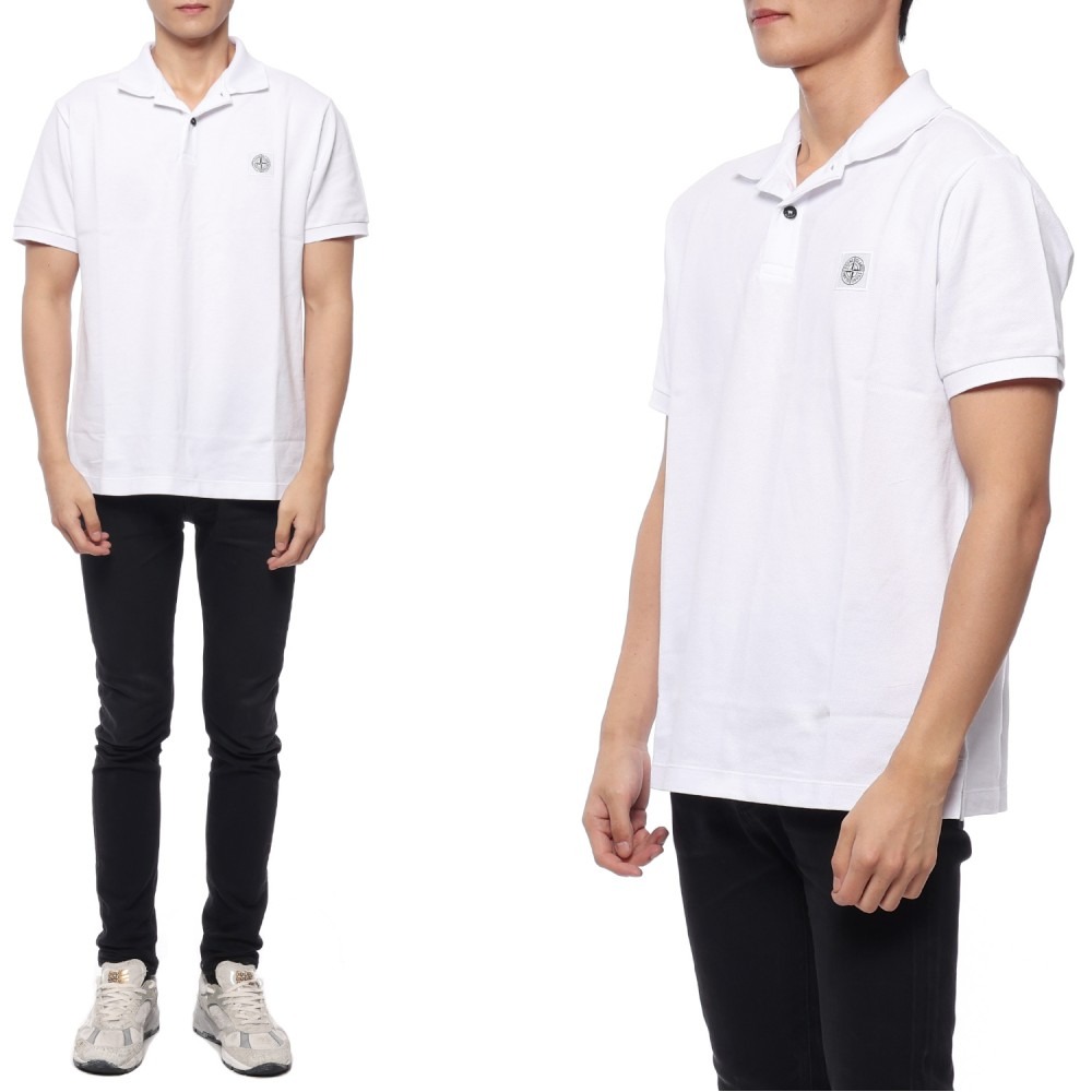 23FW 남성 로고 패치 폴로 반팔티셔츠 (791522R39 A0001 23F)