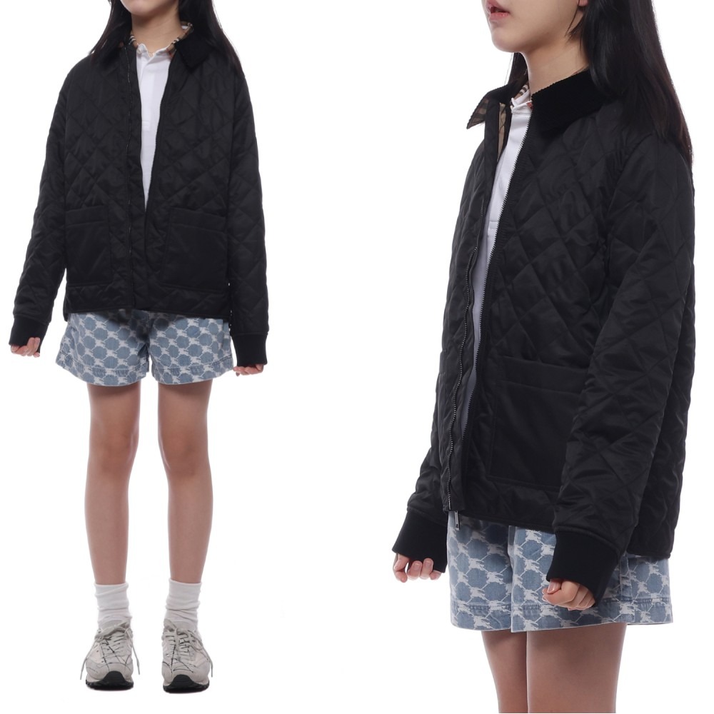 24SS 코듀로이 다이아몬드 퀼팅 재킷 (8069337 BLACK 24S)