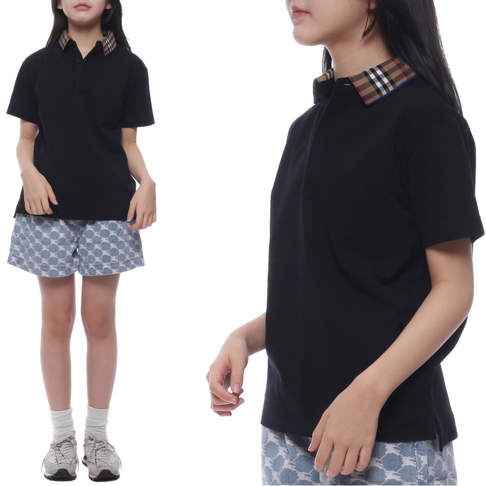 24SS 체크 카라 폴로 반팔티셔츠 (8078567 BLACK 24S)