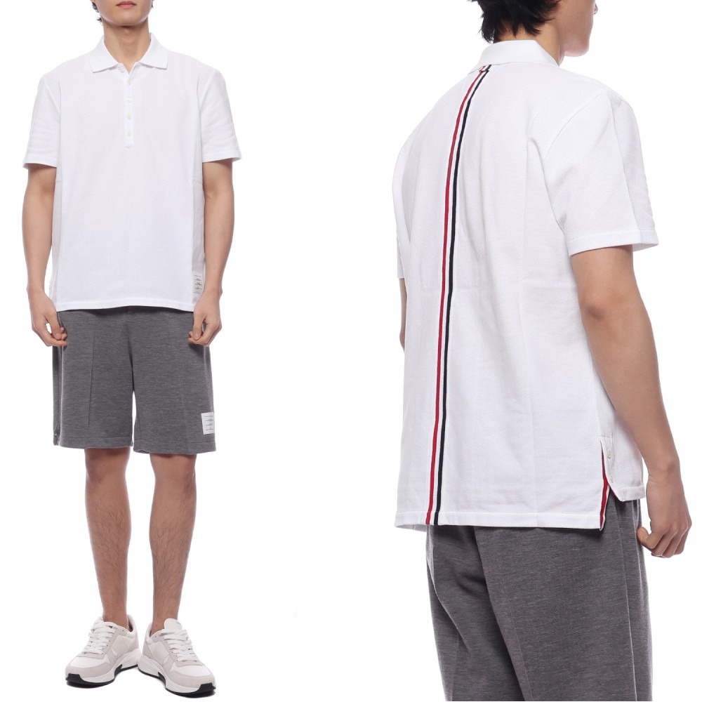 24SS 남성 센터백 스트라이프 폴로 반팔티셔츠 (MJP042A 00050 100 24S)