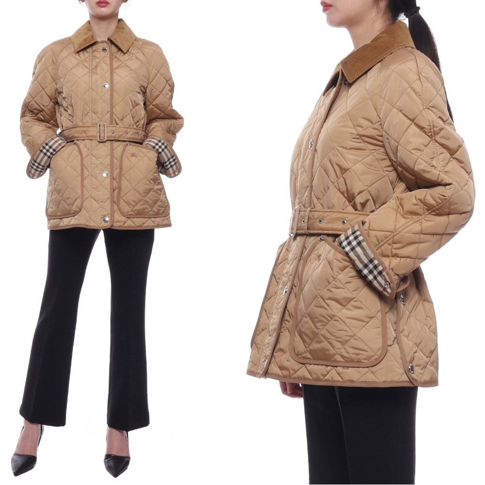 24SS 여성 코듀로이 다이아몬드 퀼팅 재킷 (8071842 ARCHIVE BEIGE 24S)