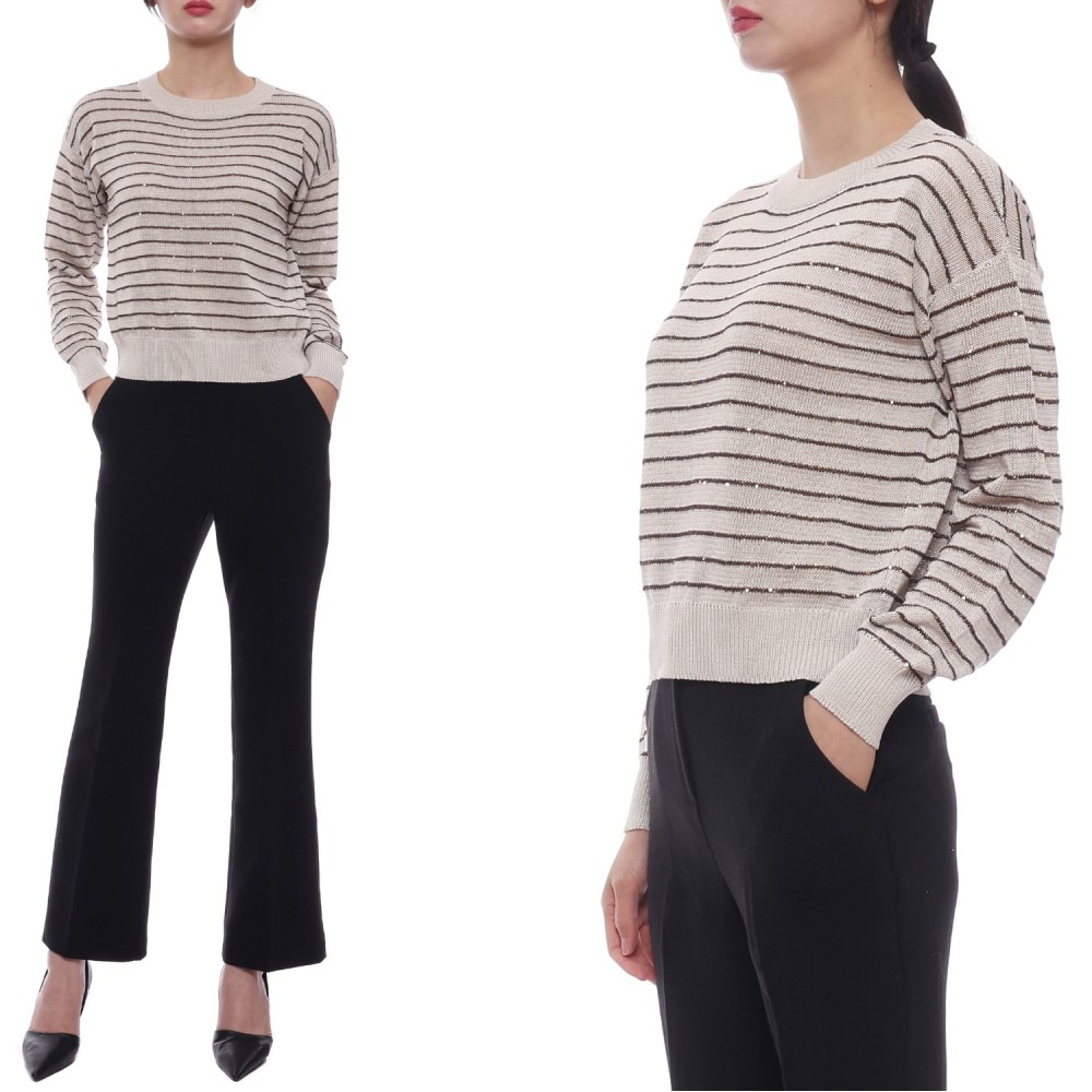 24SS 여성 스팽글 스트라이프 니트 (M78765110 CUN46 24S)
