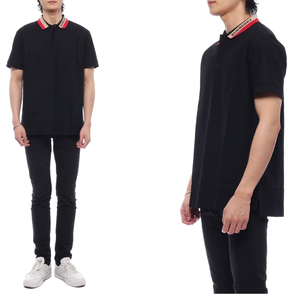 24SS 남성 스트라이프 로고 폴로 반팔티셔츠 (8083154 BLACK 24S)