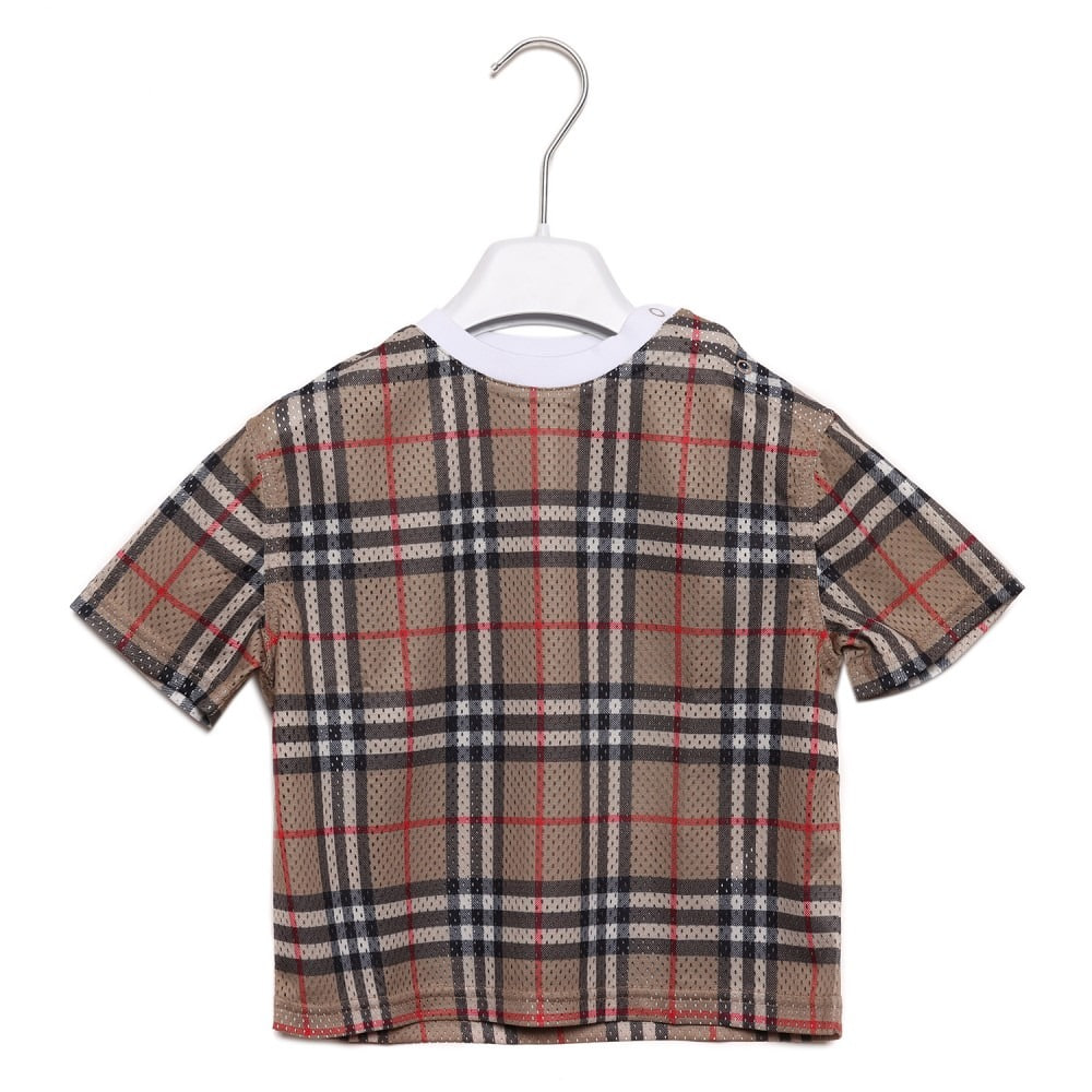 24SS 체크 메시 반팔티셔츠 (8078637 ARCHIVE BEIGE 24S)