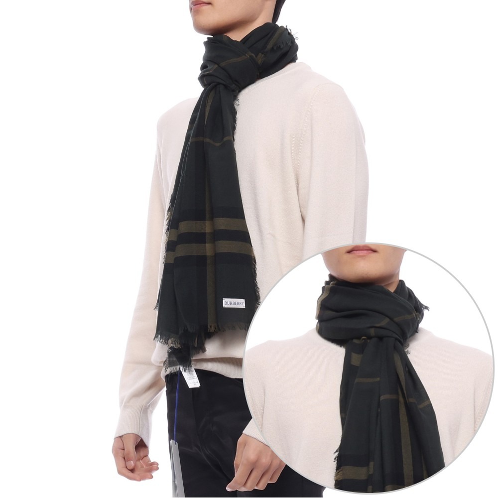 24FW 남성 체크 울 머플러 (8098694 SHADOW M 24F)