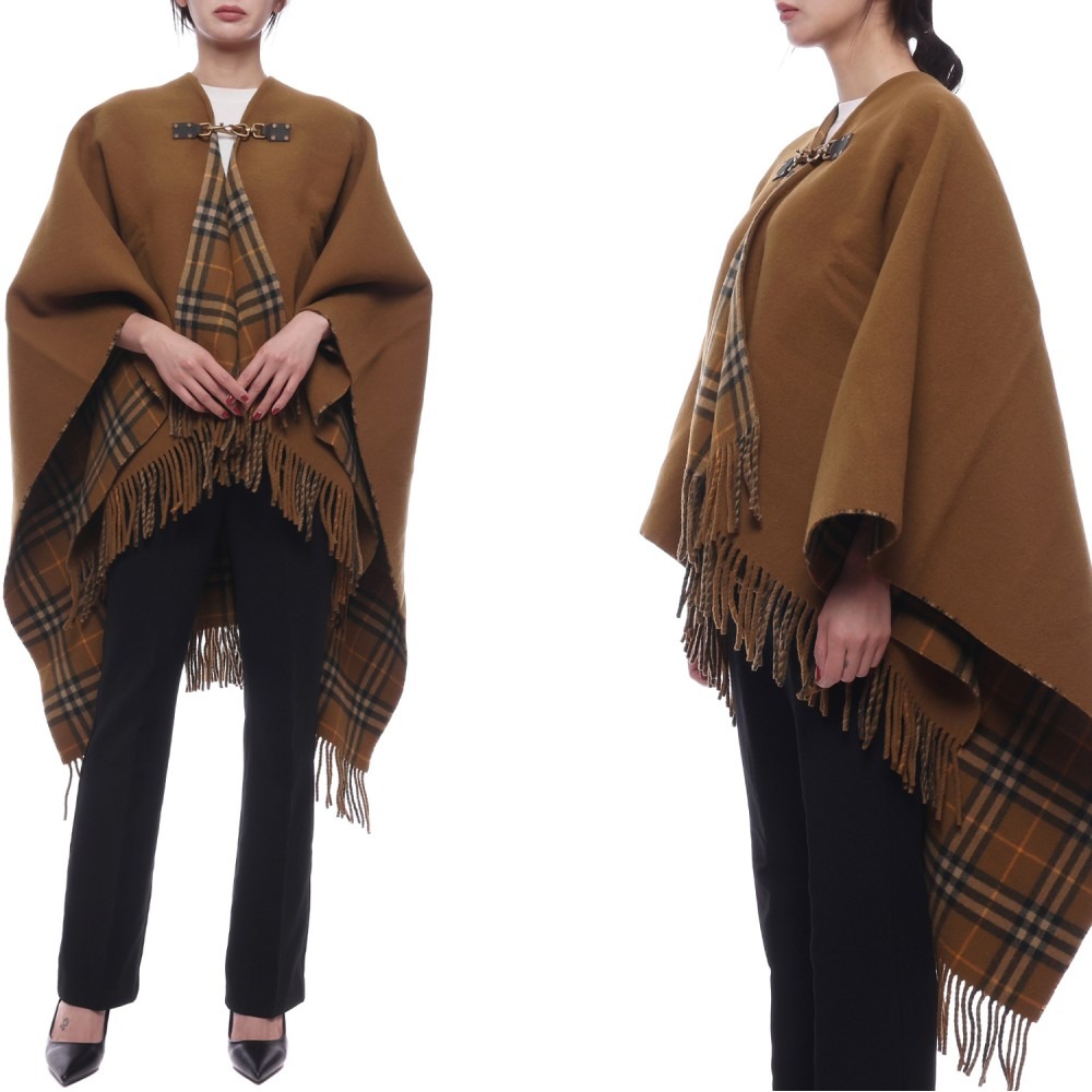 24FW 여성 체크 울 케이프 (8096632 SHREW 24F)