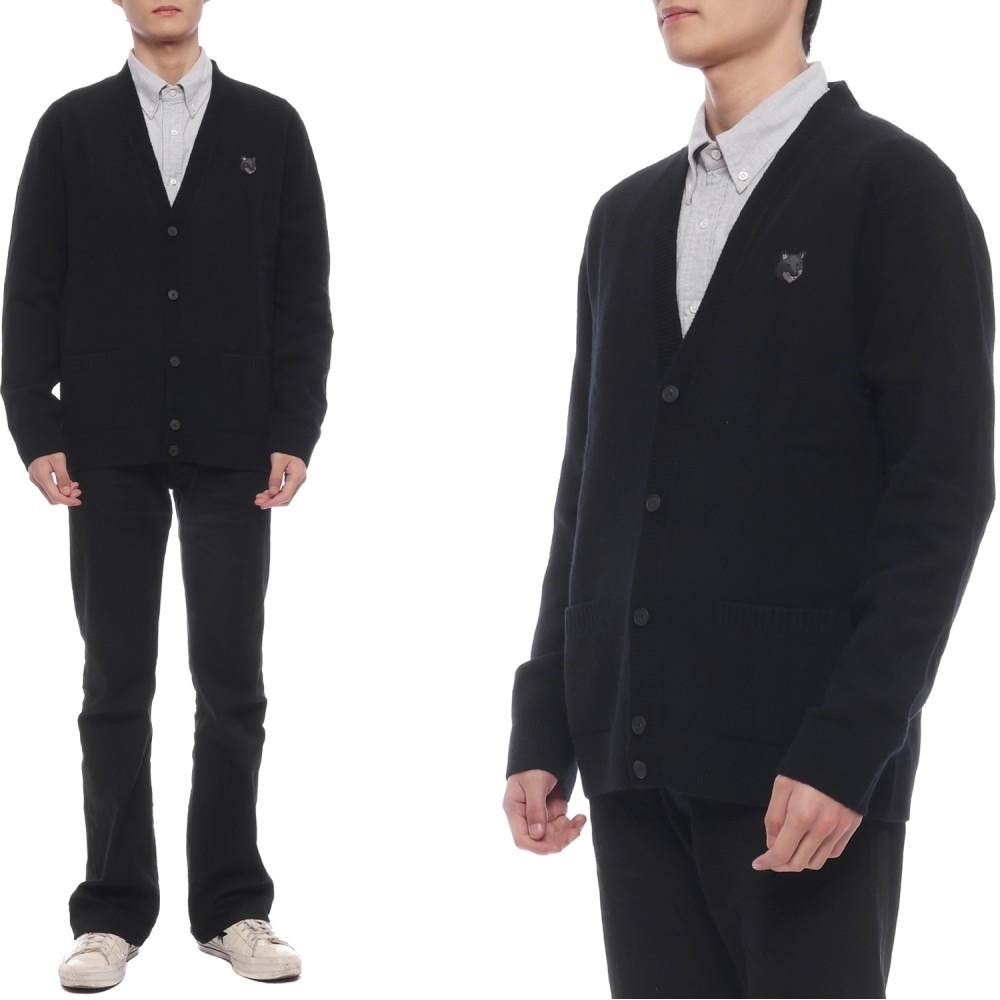 24FW Men's Bold Fox Head Patch Wool Cardigan (NM00506KT1006 P199 24F)