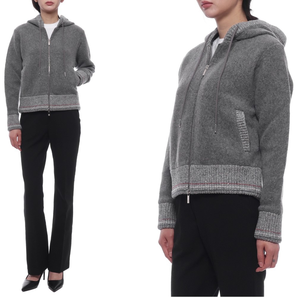 24FW 여성 울 플리스 후드집업 (FJT349A J0100 055 24F)