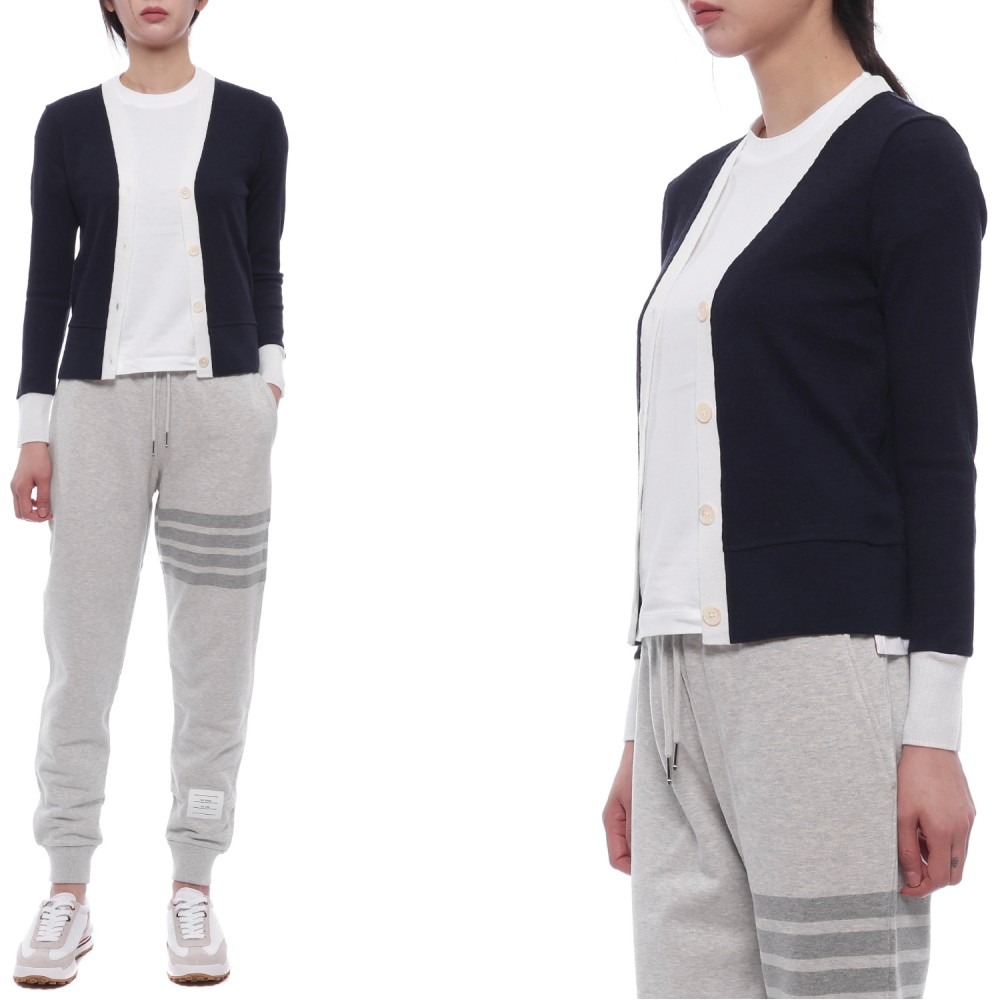 24FW 여성 콘트라스트 트림 울 가디건 (FJT362A J0092 415 24F)