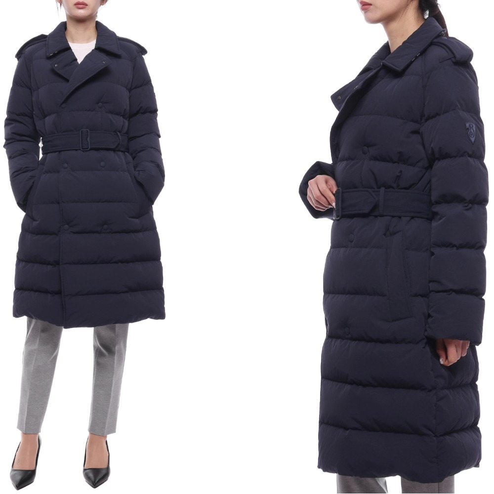 24FW 여성 더블 브레스트 퍼퍼 롱패딩 (8097985 NAVY CHARCOAL MELANGE 24F)