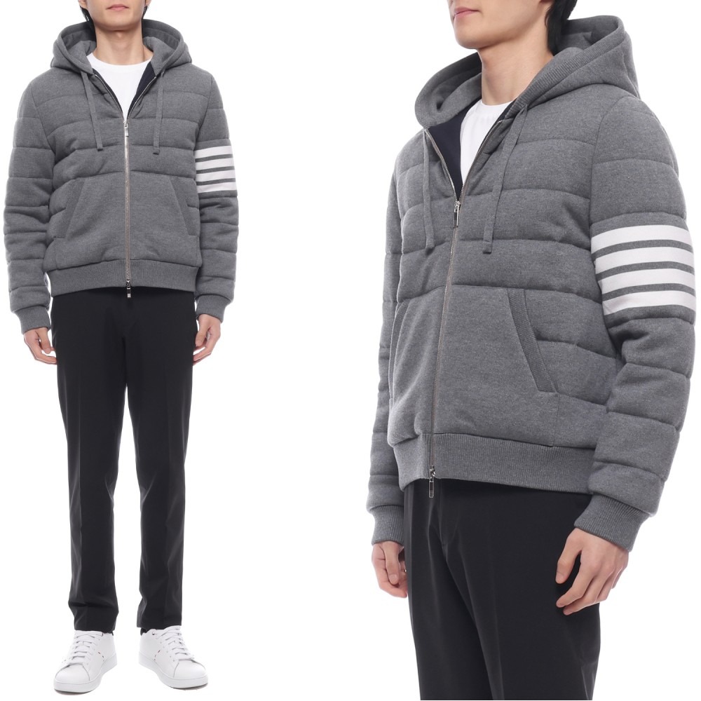 24FW 남성 사선 스트라이프 울 후드 점퍼 (MKJ126A Y1046 035 24F)