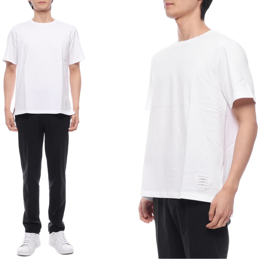 24FW 남성 삼선탭 반팔티셔츠 (MJS067A 00042 100 24F)