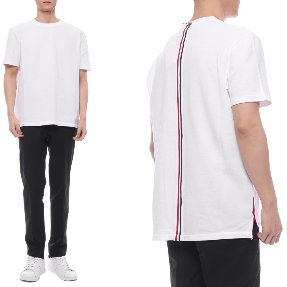 25SS 남성 센터백 RWB 스트라이프 반팔티셔츠 (MJS056A 00050 100 25S)