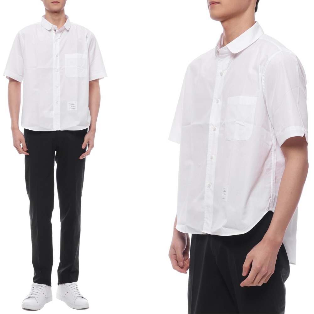 25SS 남성 포플린 라운드 헴 반팔 셔츠 (MWS322A 03113 100 25S)