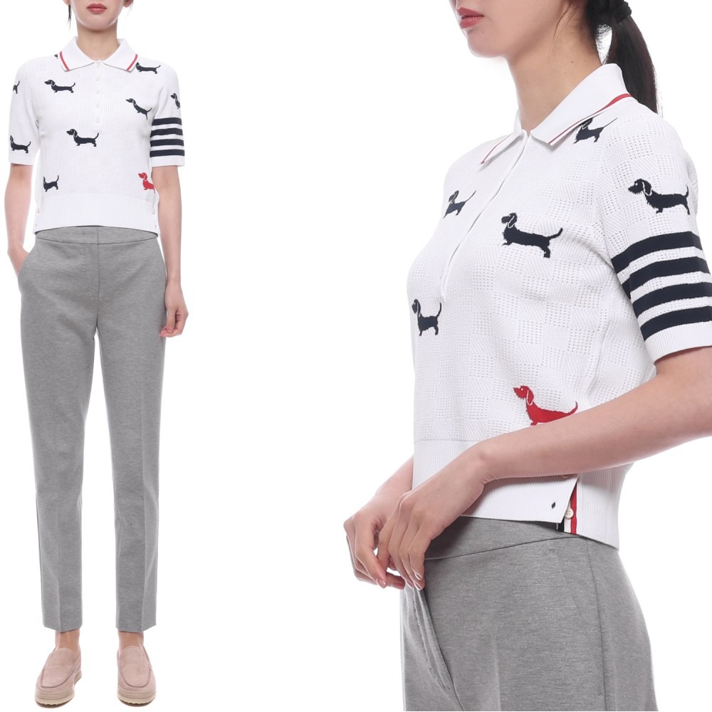 25SS 여성 헥터 인타르시아 폴로 반팔티셔츠 (FKP115B Y5502 100 25S)