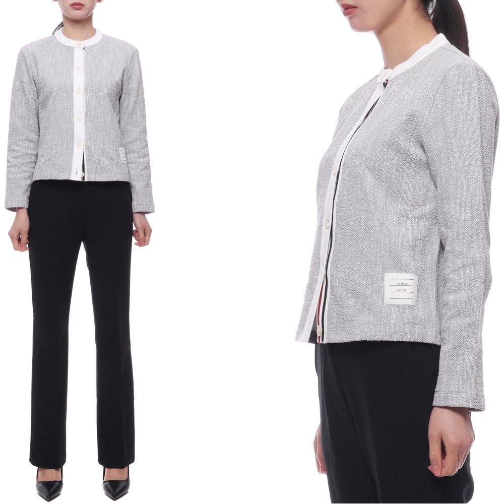 25SS 여성 코튼 트위드 크루넥 가디건 (FJT367A J0194 065 25S)