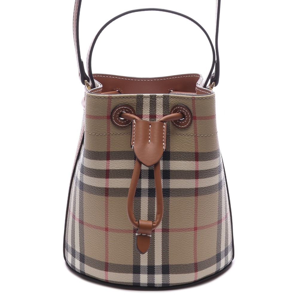 25SS 여성 체크 버킷 미니 숄더백 (8100486 VINTAGE CHECK BRIAR BROWN 25S)