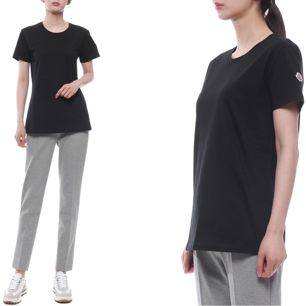 25SS 여성 로고 패치 반팔티셔츠 (8C73200 V8058 999 25S)