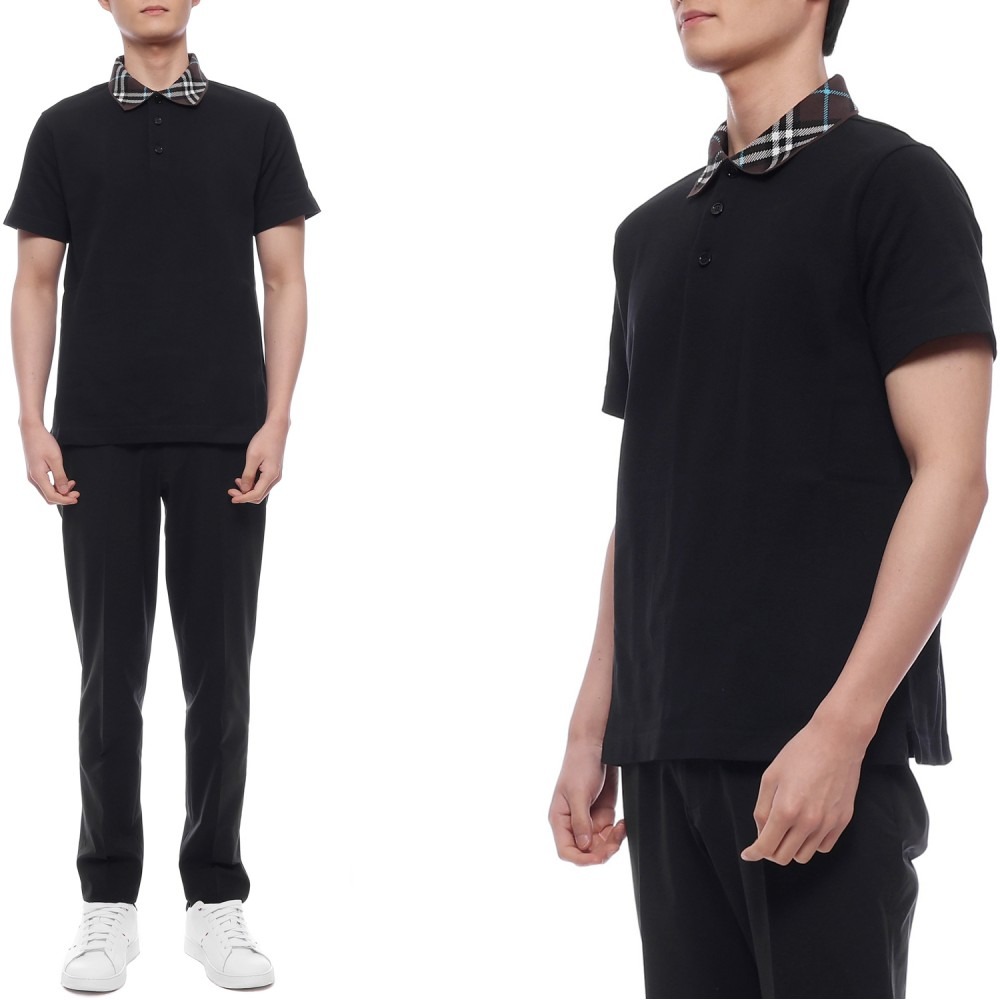 25SS 남성 체크 카라 폴로 반팔티셔츠 (8103865 BLACK 25S)