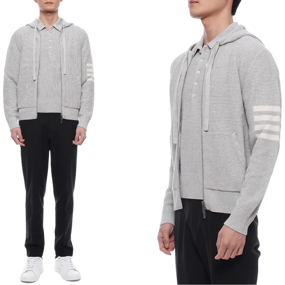 25SS 남성 린넨 혼방 사선 스트라이프 후드집업 (MKT015A Y6011 065 25S)