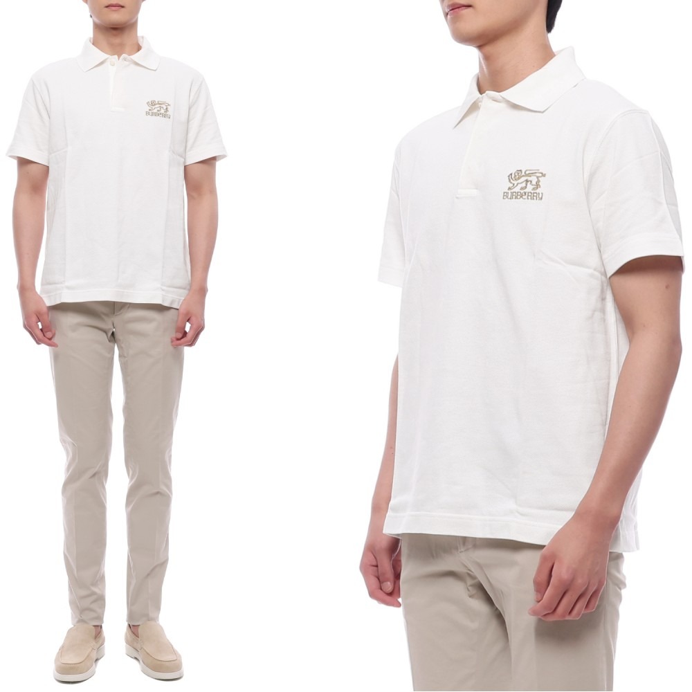 25SS 남성 로고 자수 폴로 반팔티셔츠 (8104858 CHALK 25S)