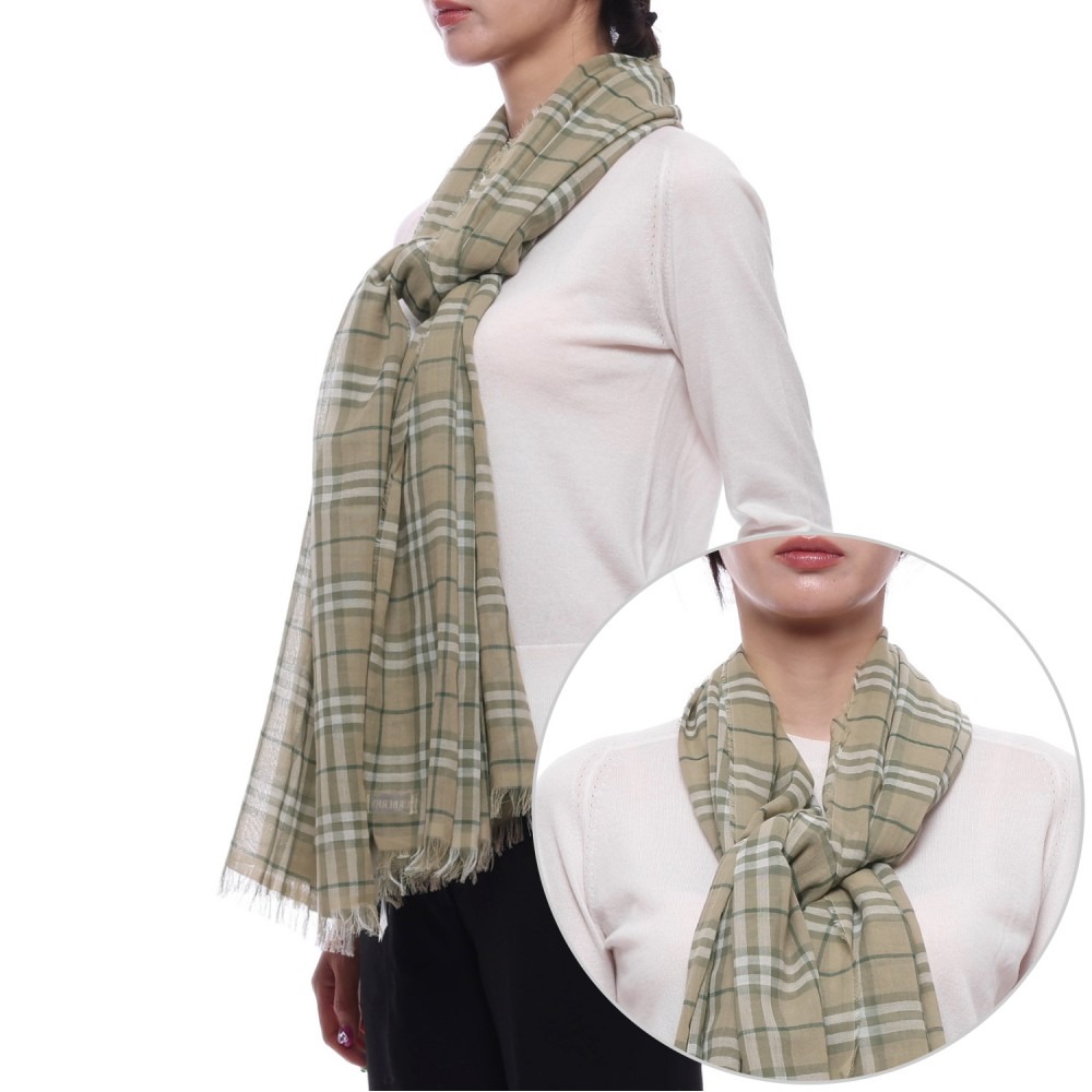 25SS 여성 체크 코튼 머플러 (8109210 SKYLARK W 25S)