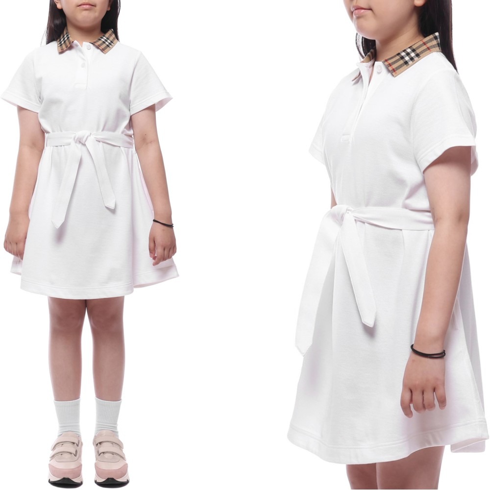 25SS 체크 카라 폴로 원피스 (8105586 WHITE 25S)