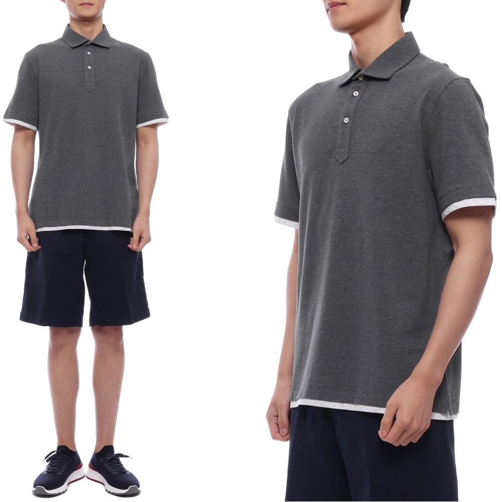 25SS 남성 페이크 레이어드 폴로 반팔티셔츠 (ME8543966 CE610 25S)