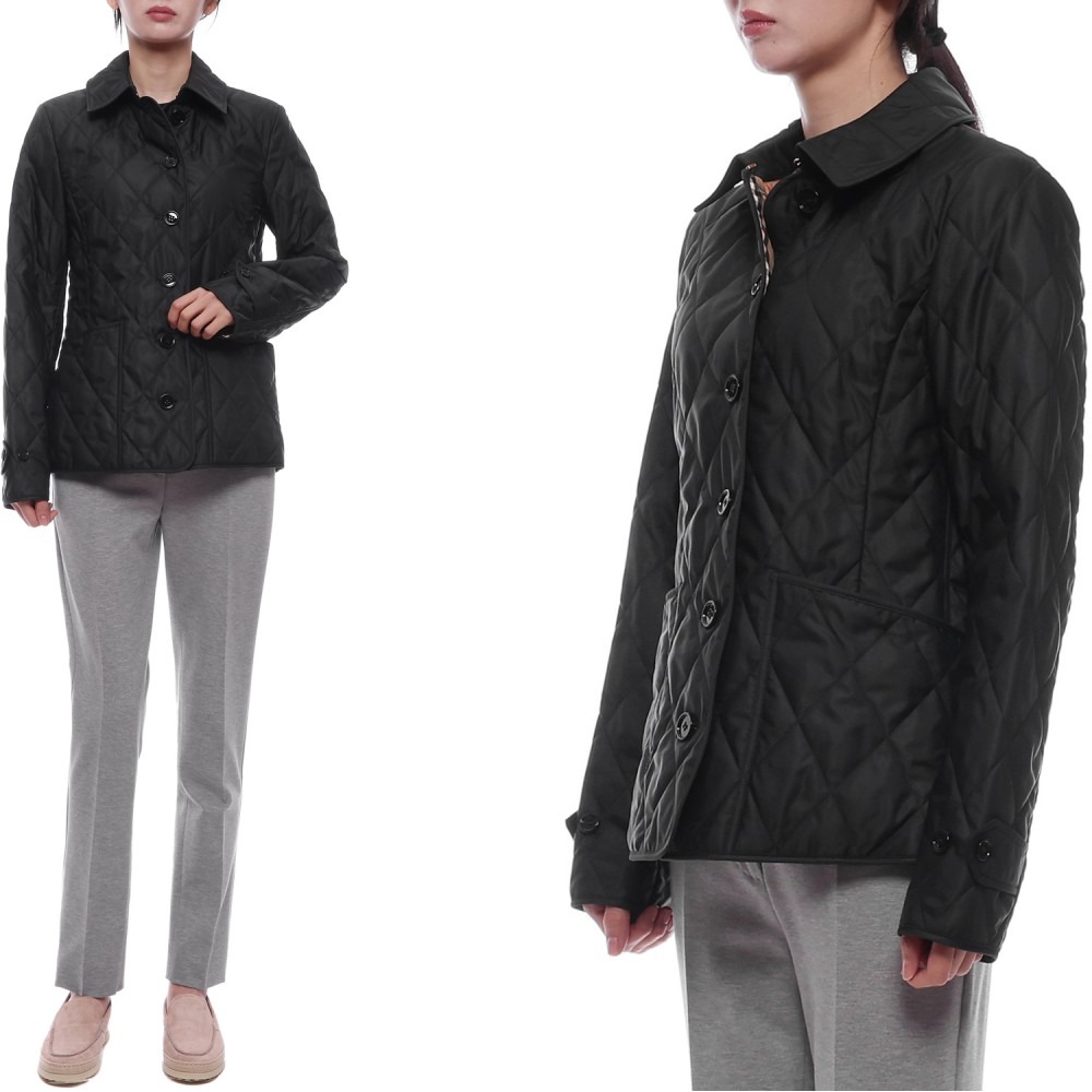 25SS Women's Diamond Quilted Jacket (8049866 BLACK 25S)