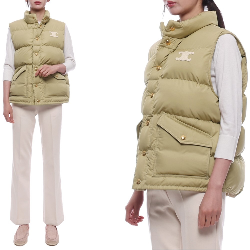 25SS Women's Triomphe Patch Padded Jacket Vest (RV0ET0N41 03BE 25S)