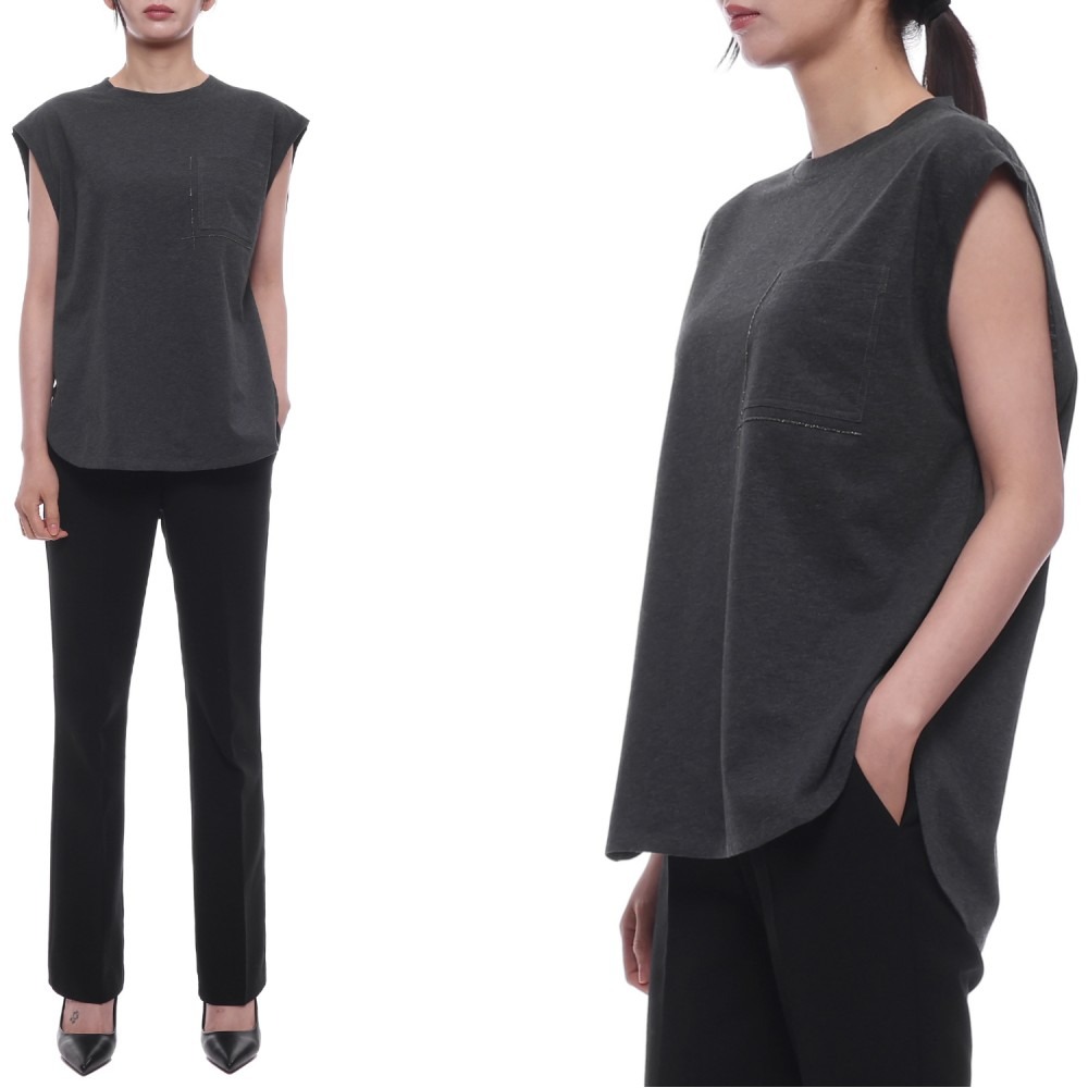 25SS 여성 모닐리 포켓 디테일 민소매 티셔츠 (M0T81HA830 C8127 25S)