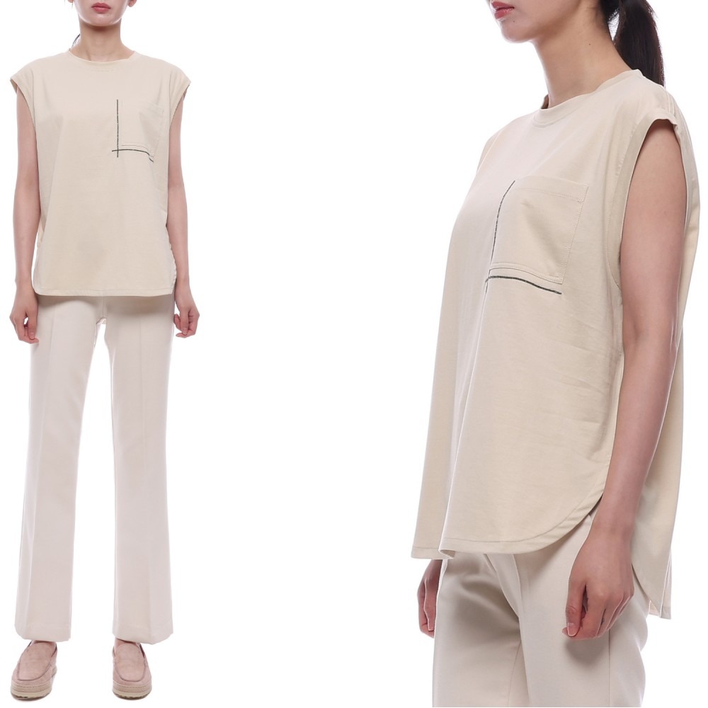 25SS 여성 모닐리 포켓 디테일 민소매 티셔츠 (M0T81HA830 C2869 25S)
